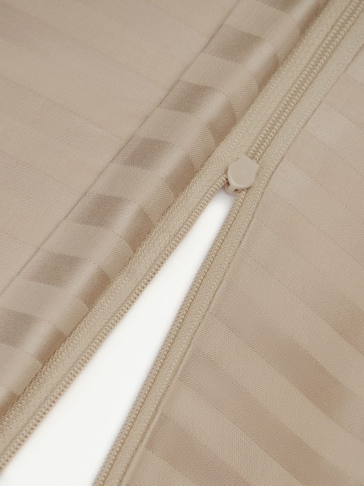 Постельное белье Arya Vip из Страйп Сатина Семейное 160x220 Бежевый