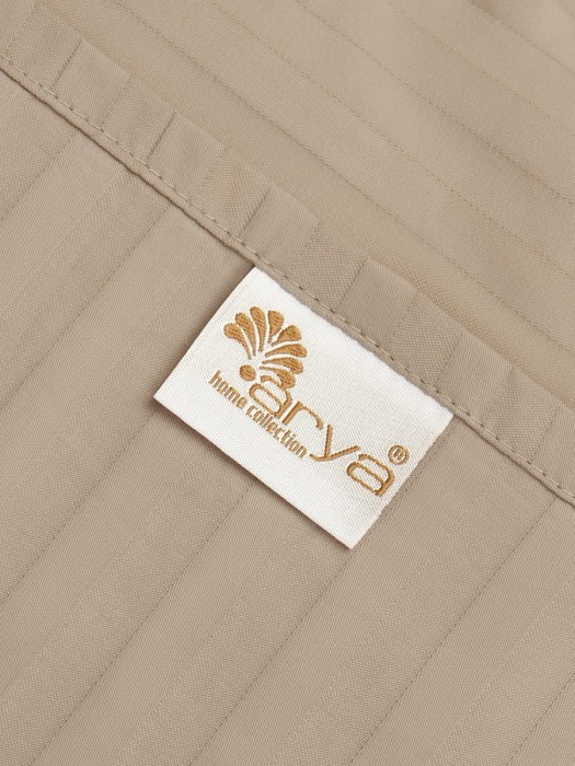 Постельное белье Arya Vip из Страйп Сатина Семейное 160x220 Бежевый