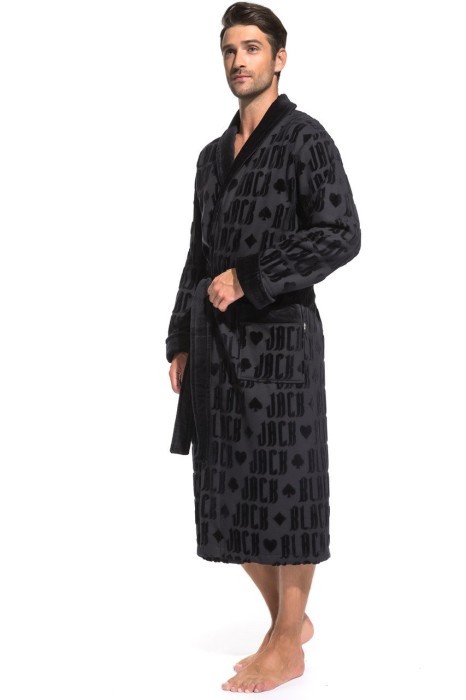 Стильный махровый халат Black Jack (PM France 937) черный