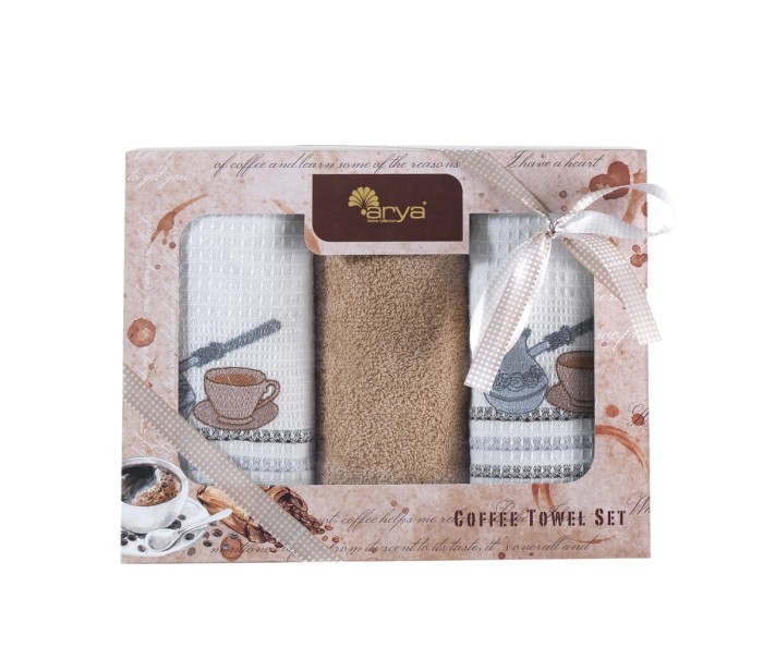Набор Полотенец Arya 40х60 3 шт Brazil Коричневый