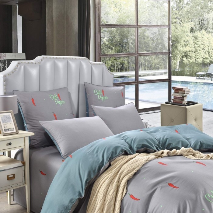 Чилли (серый) Комплект постельного белья сатин 1.6