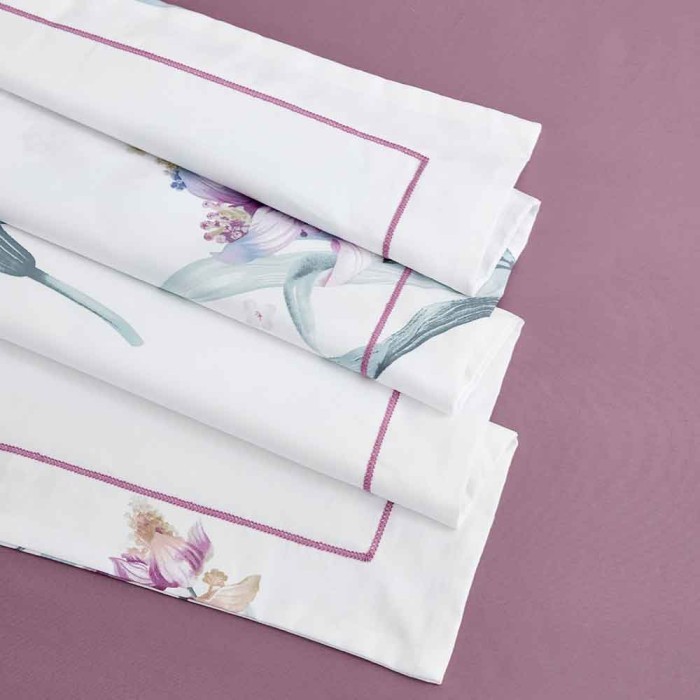 Постельное Белье Arya Exclusive евро 200X220 Calantha  Белый, Сиреневый