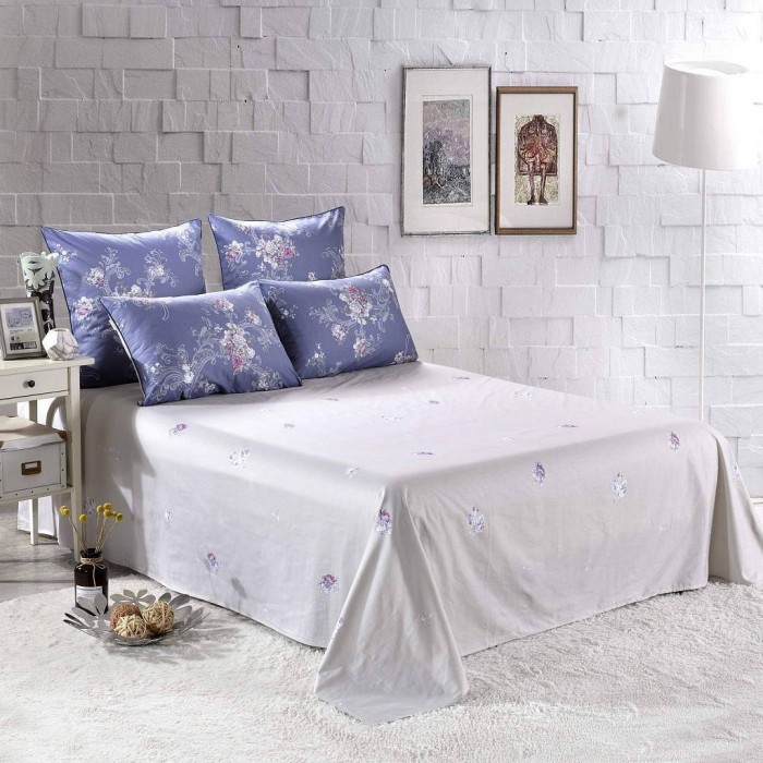 Клименция (синяя) Комплект постельного белья сатин 1.6