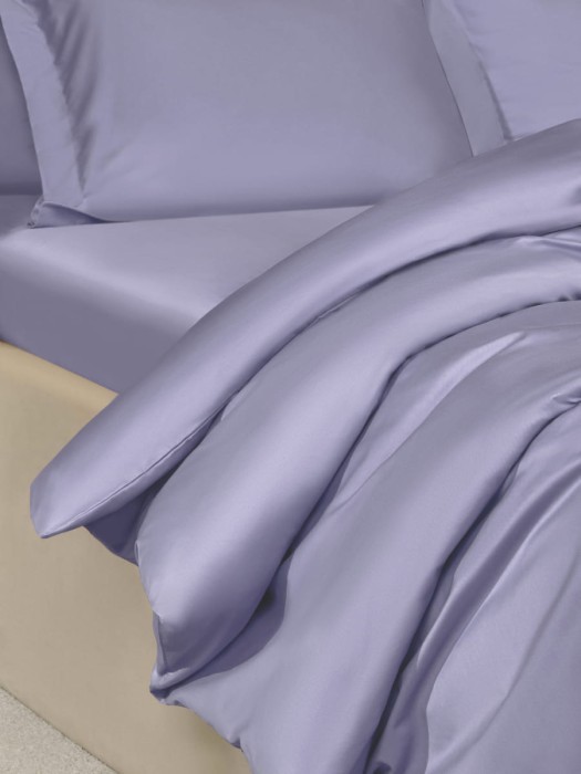 Постельное белье Arya из Oднотонного Сатина 2 Сп. 200x220 Vip Лиловый