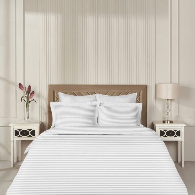 Постельное белье Arya Vip из Страйп Сатина Семейный. 160x220 Белый