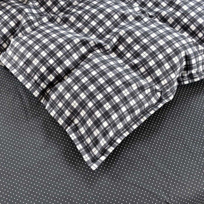 Фидель (серый) Комплект постельного белья сатин Евро 4н