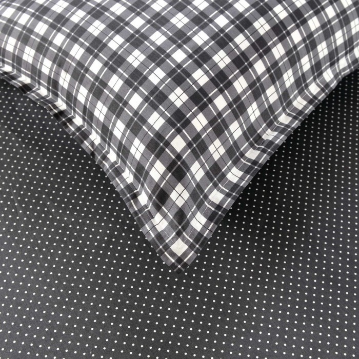 Фидель (серый) Комплект постельного белья сатин Евро 4н