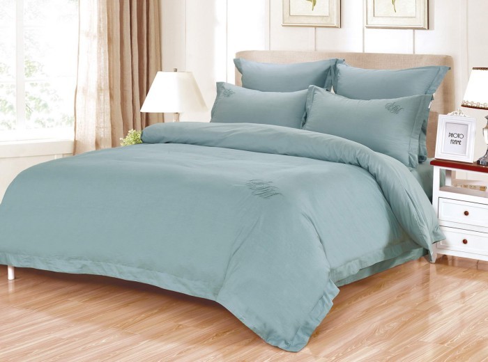 Джонатан (голубой) Комплект постельного белья сатин Евро 4н