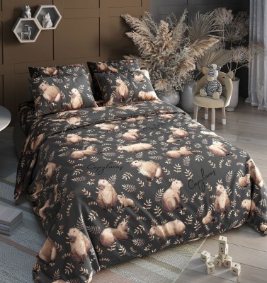 Комплект постельного белья Детский Поплин DL-63 &quot;Капибары (коричневый)&quot; 1.5 спальный