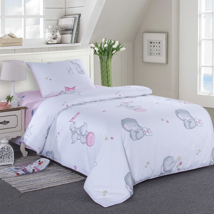 Слоник-Веселый слоник (розовый) Комплект постельного белья детский