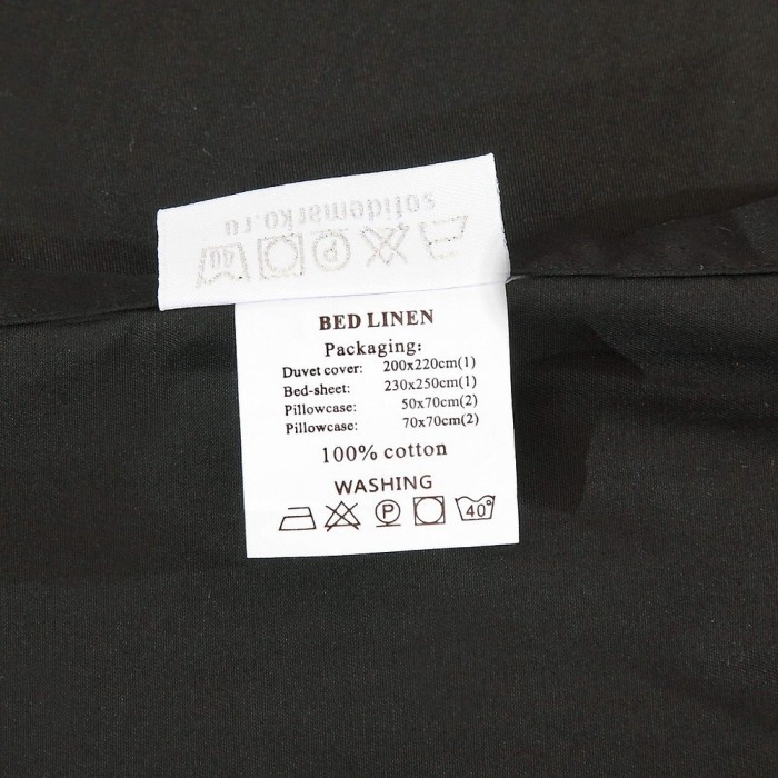 Дайкири (черный) Евро Комплект постельного белья сатин