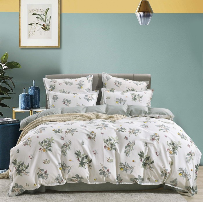 Спенсер (зеленый) Комплект постельного белья сатин Евро 4н