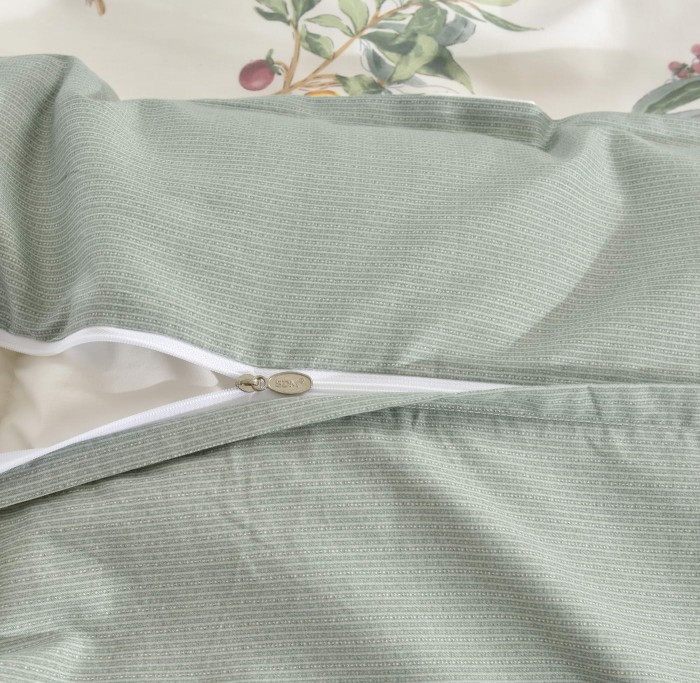 Спенсер (зеленый) Комплект постельного белья сатин Евро 4н