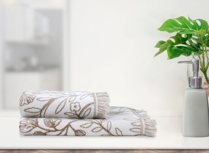 Полотенце велюровое Arya Amelia 70x140 Бежевый