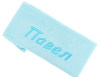 Подарочное полотенце TAC махровое 50х90см, с вышивкой, 430 г/м2 (Павел, голубой)