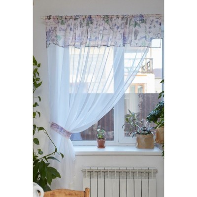 Тюль с подхватом и ламбрекеном &quot;Магия прованса&quot; 250х200см, 100% п/э, вуаль