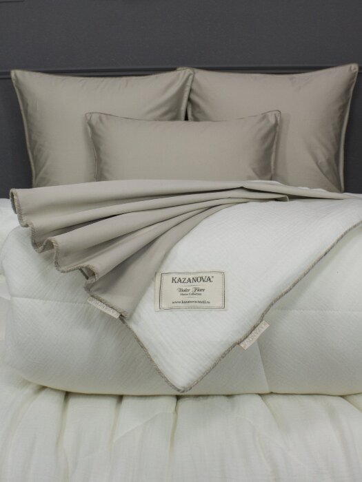 Комплекты для сна Muslin & Satin Solid color (крем карамель) Евро
