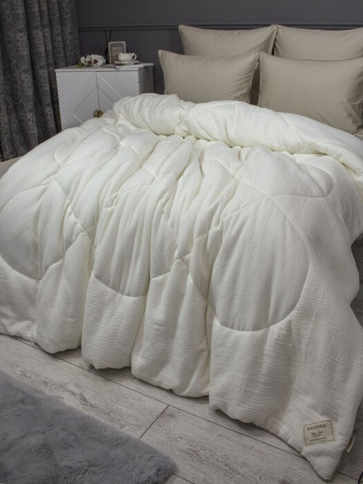 Комплекты для сна Muslin & Satin Solid color (крем карамель) Евро