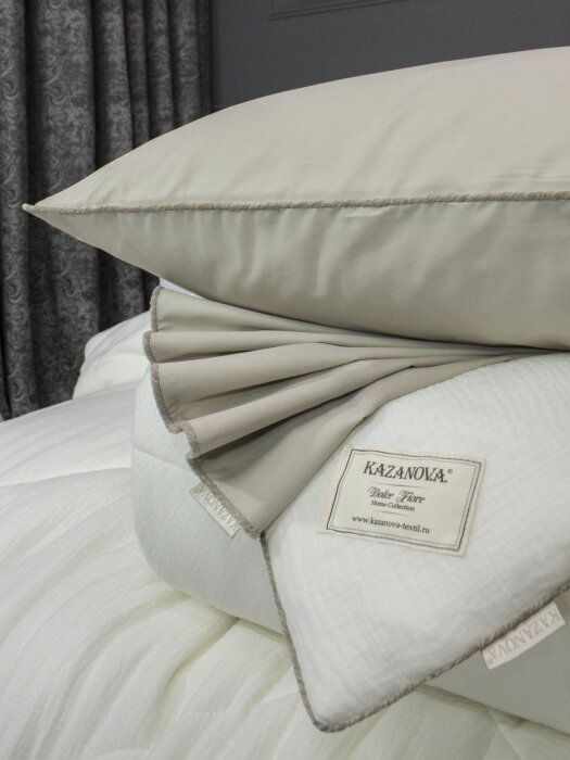 Комплекты для сна Muslin & Satin Solid color (крем карамель) Евро