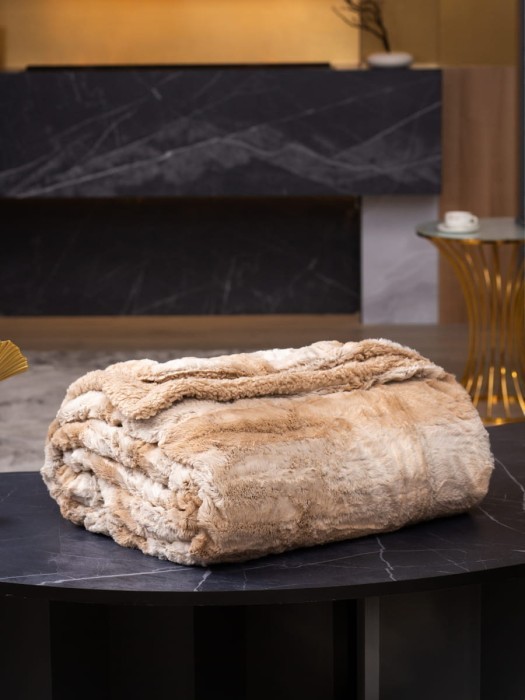 Плед Arya из Искусственного Меха Penelope Бежевый, Коричневый