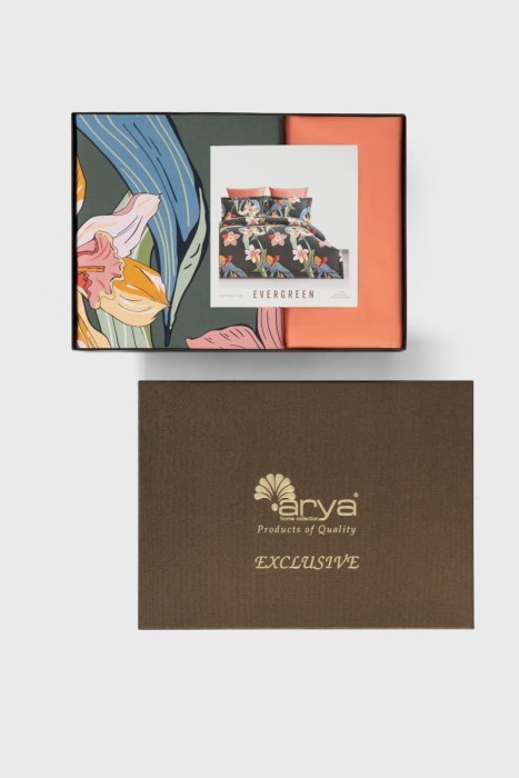 Постельное Белье Arya Exclusive евро 200X220 Evergreen  Темнo-голубой, синий