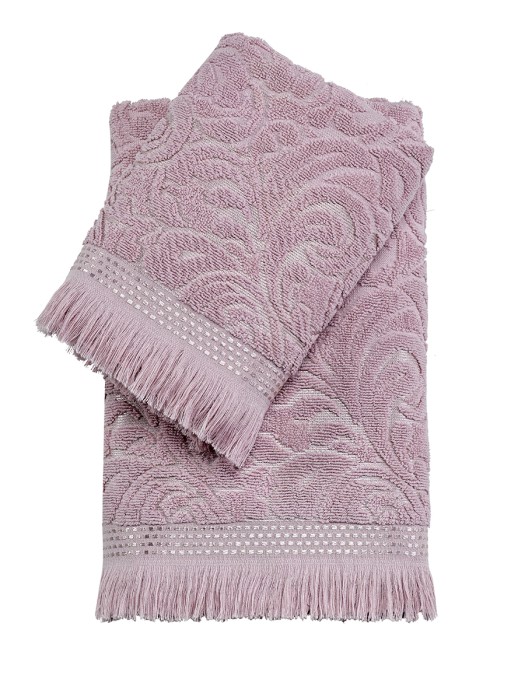 Комплект махровых полотенец "KARNA" ESRA 50x90-70х140 см Грязно-розовый