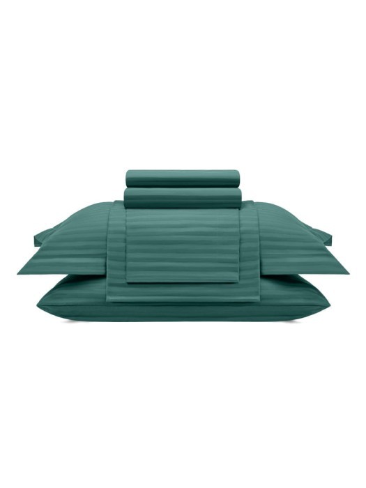 Постельное белье Arya из Страйп Сатина 2 Сп. 200x220 Vip Зеленый