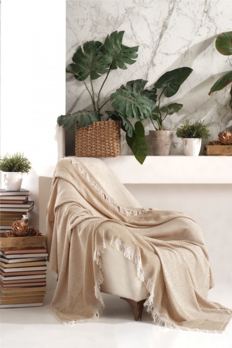 Покрывало LINA цвет бежевый (Beige) 170x200