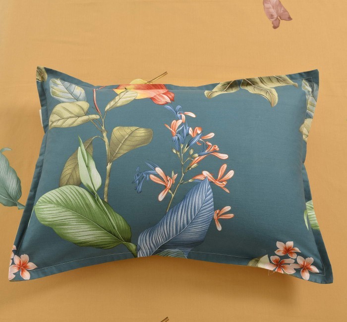 Элиан (синий) Комплект постельного белья сатин Евро 4н