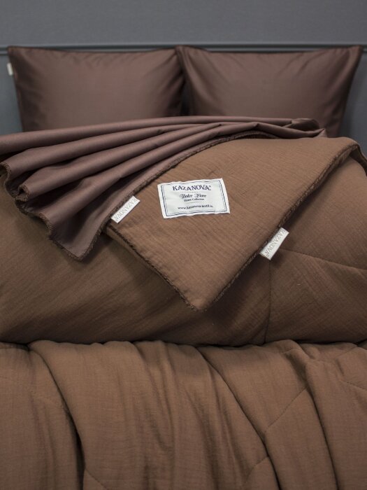 Комплекты для сна Muslin & Satin Solid color (брауни охра) Евро