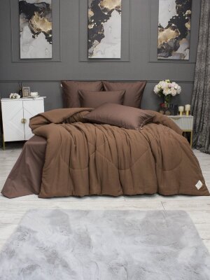 Комплекты для сна Muslin &amp; Satin Solid color (брауни охра) Евро