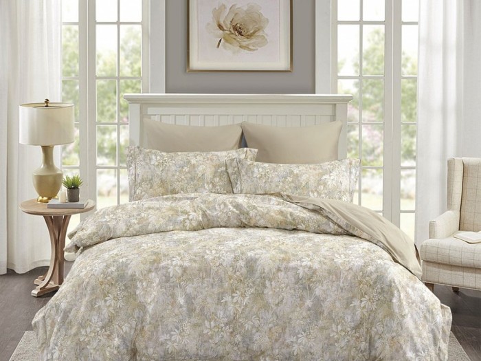 Комплект постельного белья Евро, сатин с лазерной печатью 2342-6 