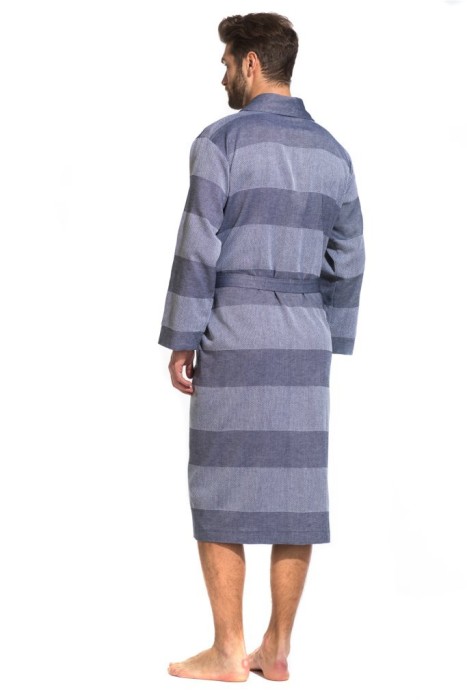 Легкий мужской халат из органического хлопка Pur Organique (PM France 417) синий