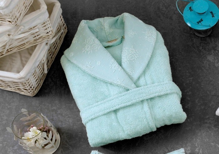 BLENDA S-M (бирюз)  Халат Махровый