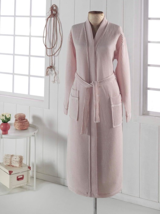 NEVA  XL (персик) Халат вафельный кимоно