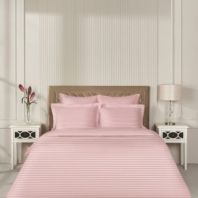 Постельное белье Arya из Страйп Сатина 2 Сп. 200x220 Vip Розовый