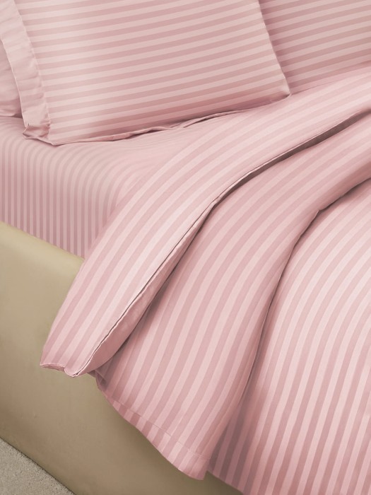 Постельное белье Arya из Страйп Сатина 2 Сп. 200x220 Vip Розовый