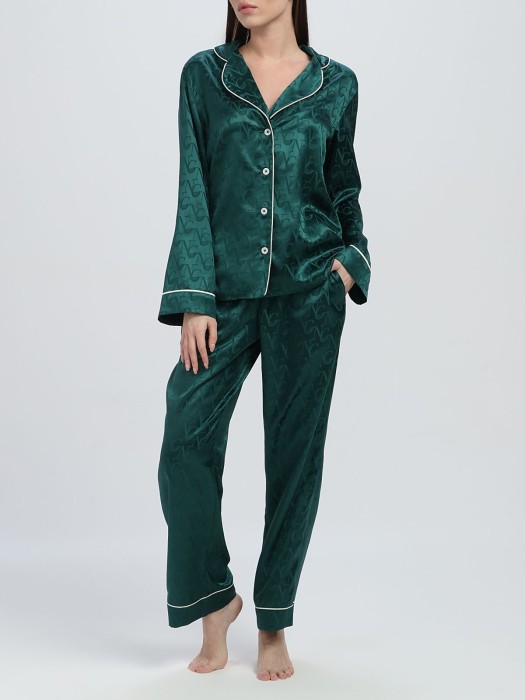 Шелковая пижама Angy (S (42-44), изумруд)
