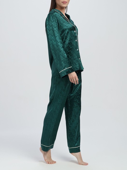 Шелковая пижама Angy (S (42-44), изумруд)