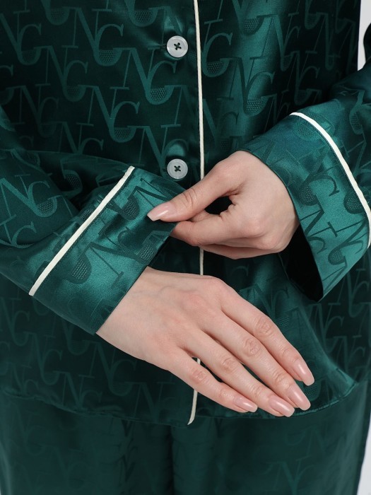 Шелковая пижама Angy (S (42-44), изумруд)