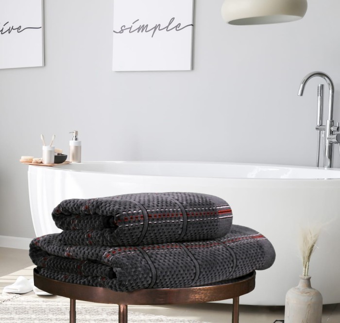 Полотенце велюровое Arya Aiden 70x140 Антрацит