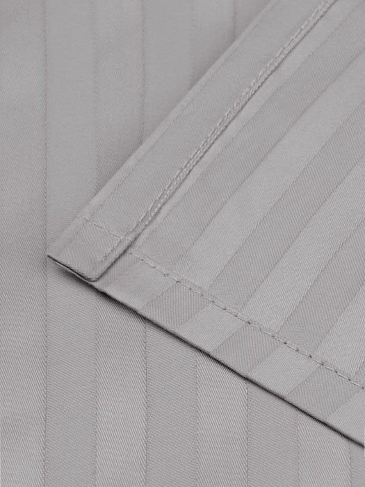 Постельное белье Arya из Страйп Сатина 2 Сп. 200x220 Vip Светло-серый