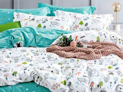 Постельное белье Asabella 1334-4XS полуторное печатный сатин