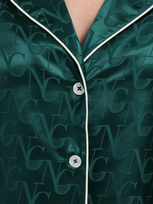 Шелковая пижама Angy (M (46-48), изумруд)