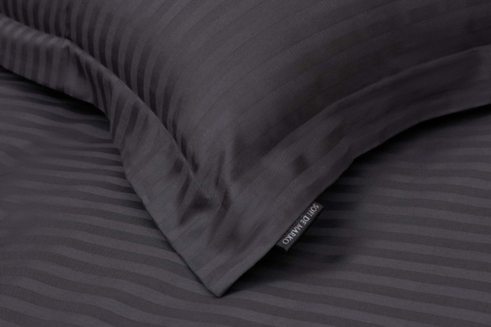 Моне (антрацит) страйп сатин Евро 4н