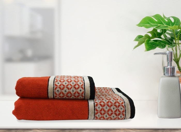 Полотенце велюровое Arya Laura 50x90 Кирпичный