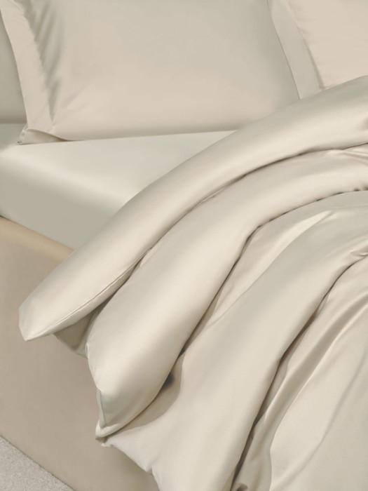 Постельное белье Arya из Oднотонного Сатина 2 Сп. 200x220 Vip Кремовый