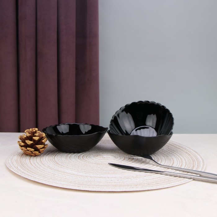 Набор салатников Arya из опалового стекла 6 ед Shell Черный