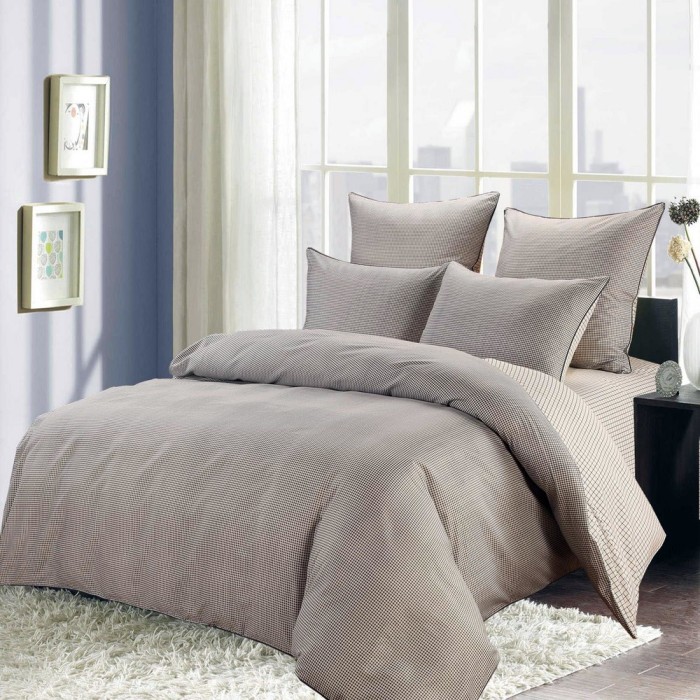 Тиберио (беж) Комплект постельного белья сатин Евро 4н