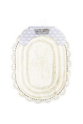 PAMELLA (крем) Набор ков. для ванной кружевной 60х100 и 50х70